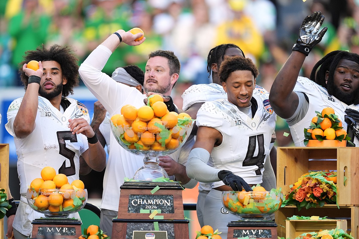 Oregon celebrates Orange Bowl victory